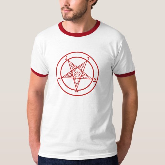 Baphometの悪魔的な五芒星 Tシャツ (正面)