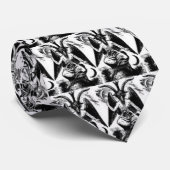 Baphometの白い首のタイ ネクタイ (ロール)