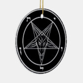 Baphometの白黒円形のオーナメント セラミックオーナメント (右)