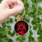 Baphometの赤い銀製のキーホルダー キーホルダー (手)