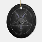 Baphometの黒いおよび灰色の円形のオーナメント セラミックオーナメント (左)