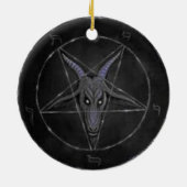 Baphometの黒いおよび灰色の円形のオーナメント セラミックオーナメント (裏面)