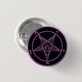 Baphomet小さく黒く、ピンクのPin 缶バッジ (正面&裏面)