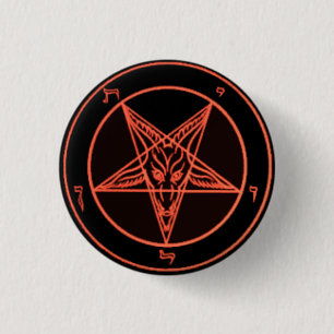 Baphomet黒いですかオレンジピン 缶バッジ