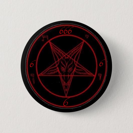 Baphomet 666の円形ボタン 缶バッジ (正面)