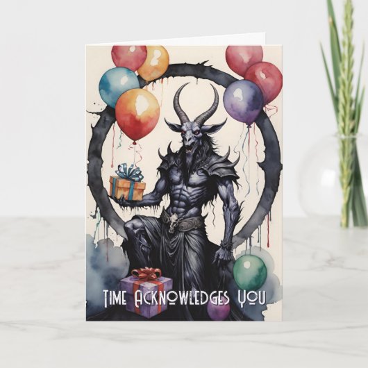 Baphomet Birthday Balloons & Gifts Gothic カード (正面)