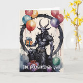 Baphomet Birthday Balloons & Gifts Gothic カード (黄色い花)