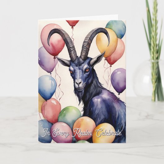 Baphomet Birthday Balloons & Gifts Gothic カード (正面)