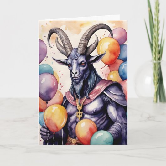 Baphomet Birthday Balloons & Gifts Gothic カード (正面)