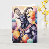 Baphomet Birthday Balloons & Gifts Gothic カード (黄色い花)