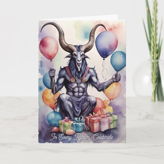 Baphomet Birthday Balloons & Gifts Gothic カード (正面)