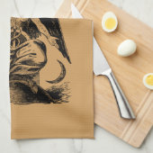 Baphomet - black print キッチンタオル (四つ折り)