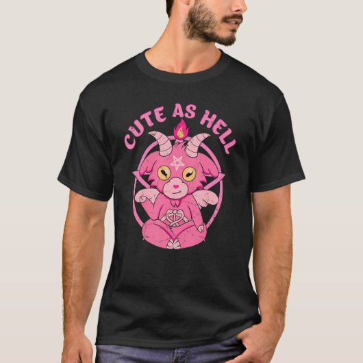 Baphomet Cute As Hell Esoteric Cute Satanic Goat O Tシャツ (正面)