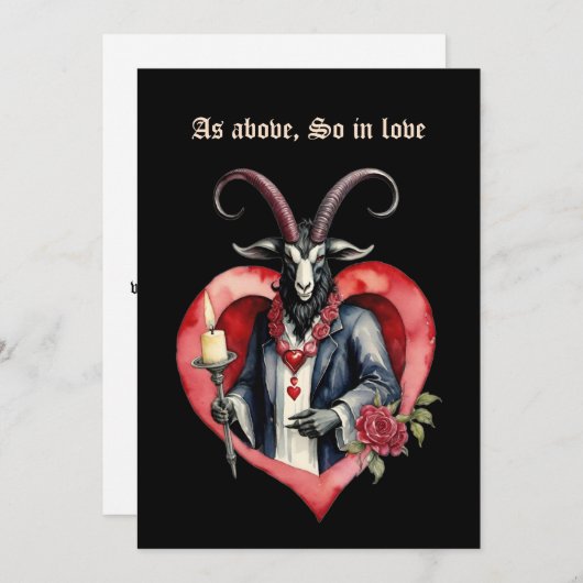 Baphomet Gothic Valentine's Day As Above シーズンカード (正面/裏面)