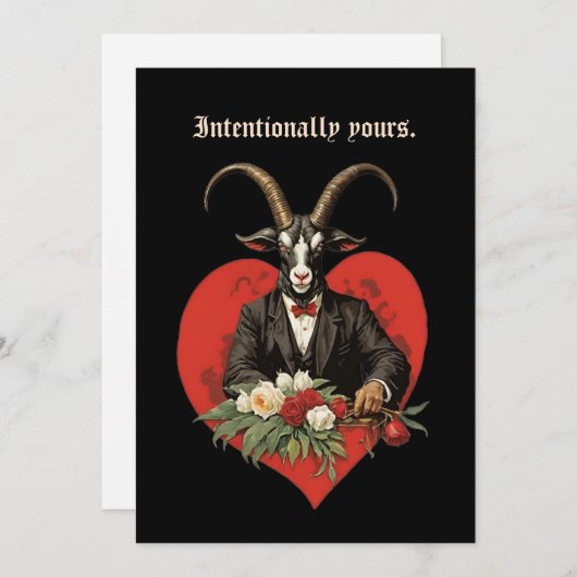 Baphomet Gothic Valentine's Day Intention シーズンカード (正面/裏面)