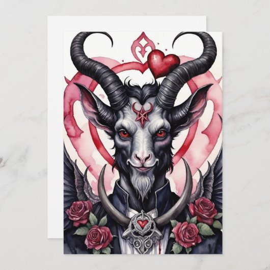 Baphomet Gothic Valentine's Day Love シーズンカード (正面/裏面)