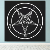 Baphomet HUGE 40"x40"ストレッチカンバスのアート キャンバスプリント (インサイチュ (ウッドフロア))