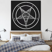 Baphomet HUGE 40"x40"ストレッチカンバスのアート キャンバスプリント (インサイチュ (寝室))