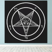 Baphomet HUGE 40"x40"ストレッチカンバスのアート キャンバスプリント (インサイチュ (ウッドフロア))