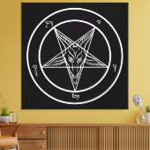 Baphomet HUGE 40"x40"ストレッチカンバスのアート キャンバスプリント (インサイチュ (リビング))