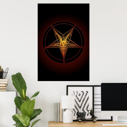 Baphomet Old Style Art Print ポスター (ホームオフィス)