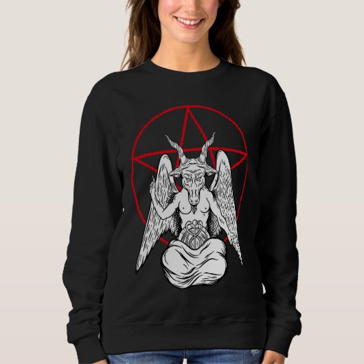 Baphomet Praying Demon Satanic Lucifer Beelzebub スウェットシャツ (正面)
