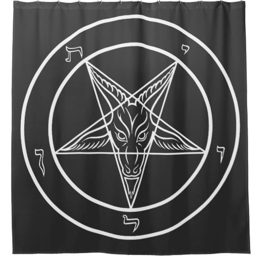 Baphomet Sigil CoS 6' Ritual Chamber Drape or シャワーカーテン (正面)