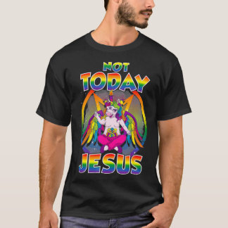 Baphomet Sigil Not Today Jesus Satanic Unicorn Sat Tシャツ