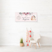 BAPTISMフォトピかわいらしックスクグレーフローライベントパーティー 横断幕 (インサイチュ)