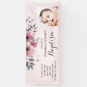 BAPTISMフォトピかわいらしンクフローライベントパーティー 横断幕 (縦)