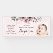 BAPTISMフォトピかわいらしンクフローライベントパーティー 横断幕 (横)
