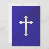 Baptism 1st Communion Confirmation Blue Pearl 招待状 (正面)