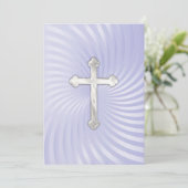 Baptism 1st Communion Confirmation Lavender Pearl 招待状 (スタンド正面)