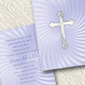 Baptism 1st Communion Confirmation Lavender Pearl 招待状