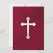 Baptism 1st Communion Confirmation Red Pearl 招待状 (正面)