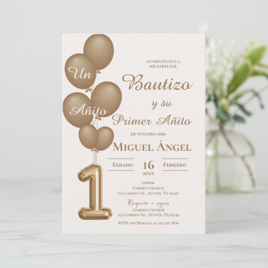 Baptism and first year invitation in Spanish 招待状 (スタンド正面)