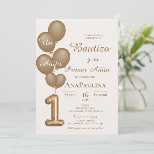 Baptism and first year invitation in Spanish 招待状 (スタンド正面)