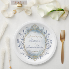 Baptism baby boy  ペーパープレート