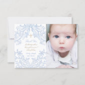 Baptism baby boy thank you card 招待状 (正面)