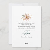 Baptism Baby Eucalyptus Poinsettia Photo シーズンカード (裏面)