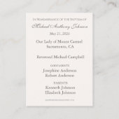 Baptism Blessed Mother & Child Remembrance  名刺 (裏面)