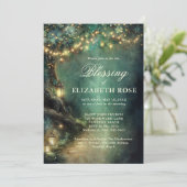 Baptism Blessing Enchanted Garden Forest Landerns 招待状 (スタンド正面)