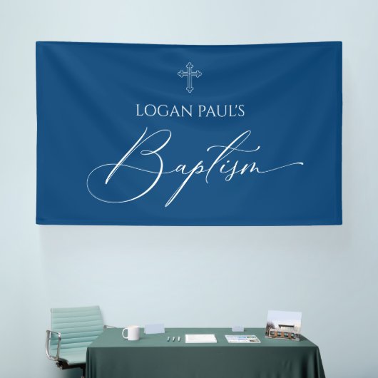 Baptism Blue banner backdrop  横断幕 (トレードショー)