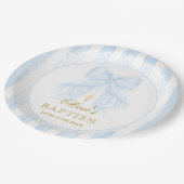 Baptism Blue Bow Baby Boy ペーパープレート (アングル)