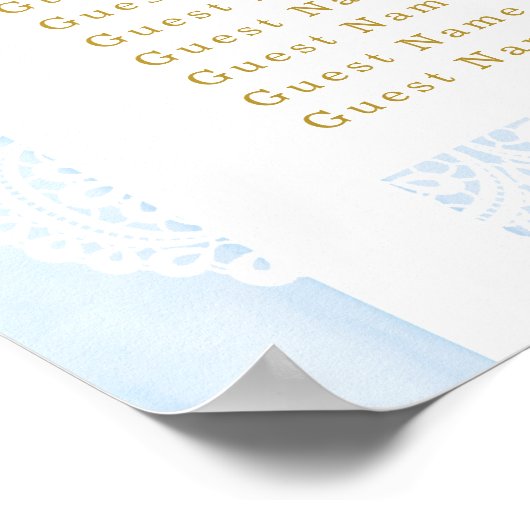 Baptism Blue Bow Baby Boy  Seating Chart ポスター (角)