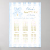 Baptism Blue Bow Baby Boy  Seating Chart ポスター (正面)