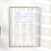 Baptism Blue Bow Baby Boy  Seating Chart ポスター