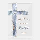 Baptism | blue cross welcome sign アクリルサイン (正面)