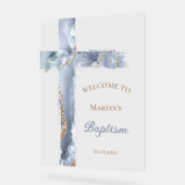 Baptism | blue cross welcome sign アクリルサイン (傾斜)