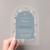 Baptism blue foliage blue arch acrylic invitation アクリル招待状 (インサイチュ (ポータブル))
